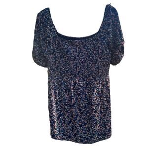 Isabel Maternity Ladies Tunic MEDIUM Cottagecore Ruched Sleeve Smock Garden Girl